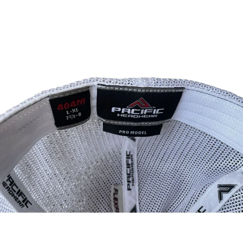 Backside Supply Co Flexfit Trucker Hat Gray White Mesh L/XL Pacific Headwear